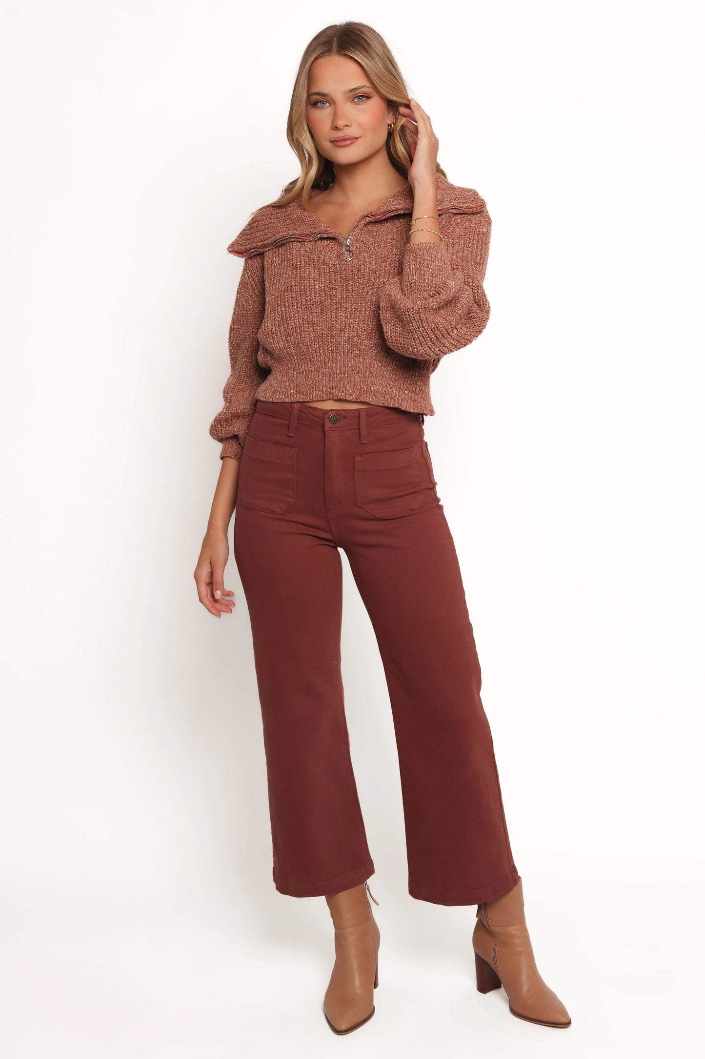 High-Rise Cropped Wide-Leg Jeans