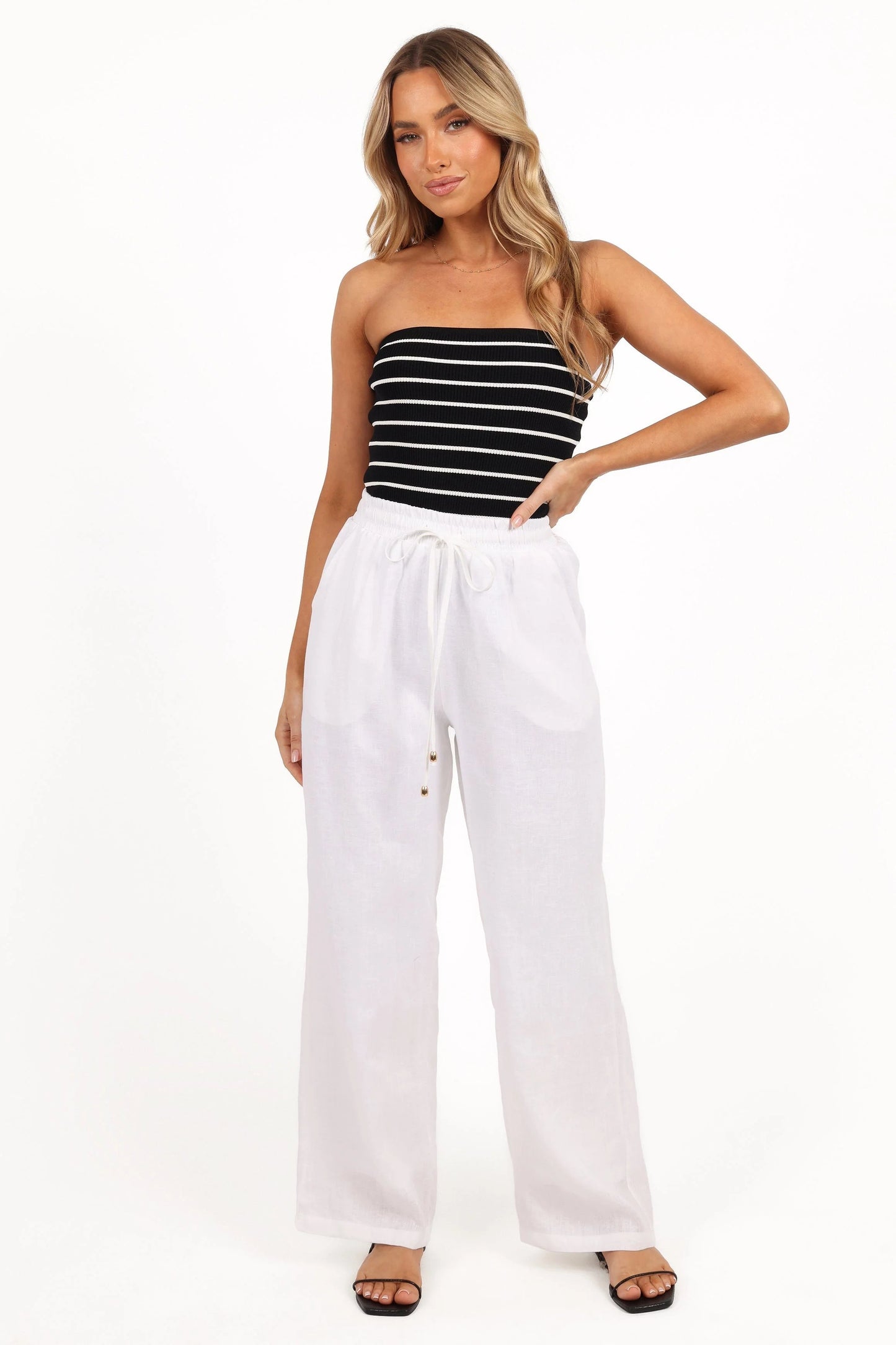 Stripe Bandeau Knit Crop Top