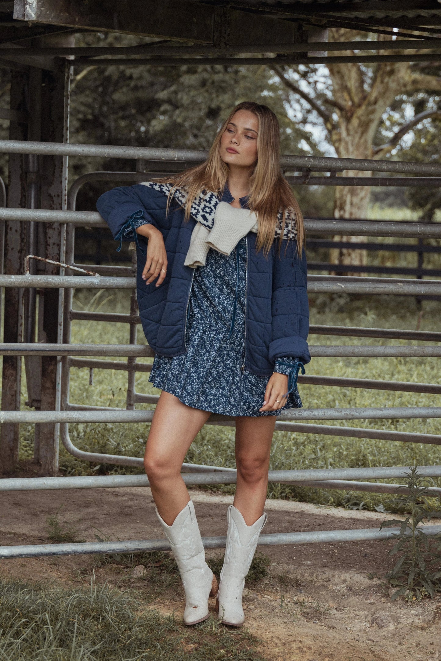 Velvet-Trim Cutout Mini Dress