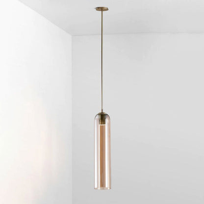 Long Tube Glass Pendant Light