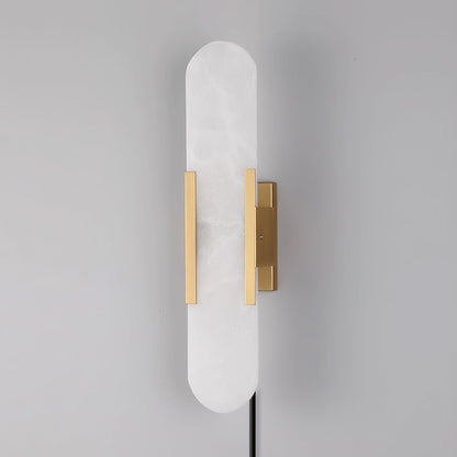 Melange Elongated Alabaster Plug-in Wall Lamp
