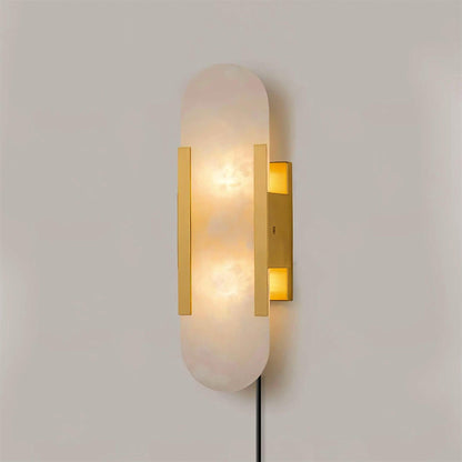 Melange Elongated Alabaster Plug-in Wall Lamp