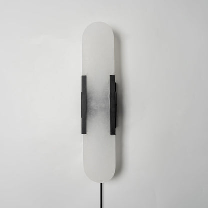 Melange Elongated Alabaster Plug-in Wall Lamp