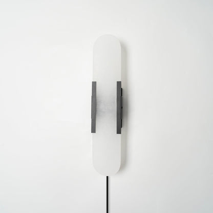 Melange Elongated Alabaster Plug-in Wall Lamp