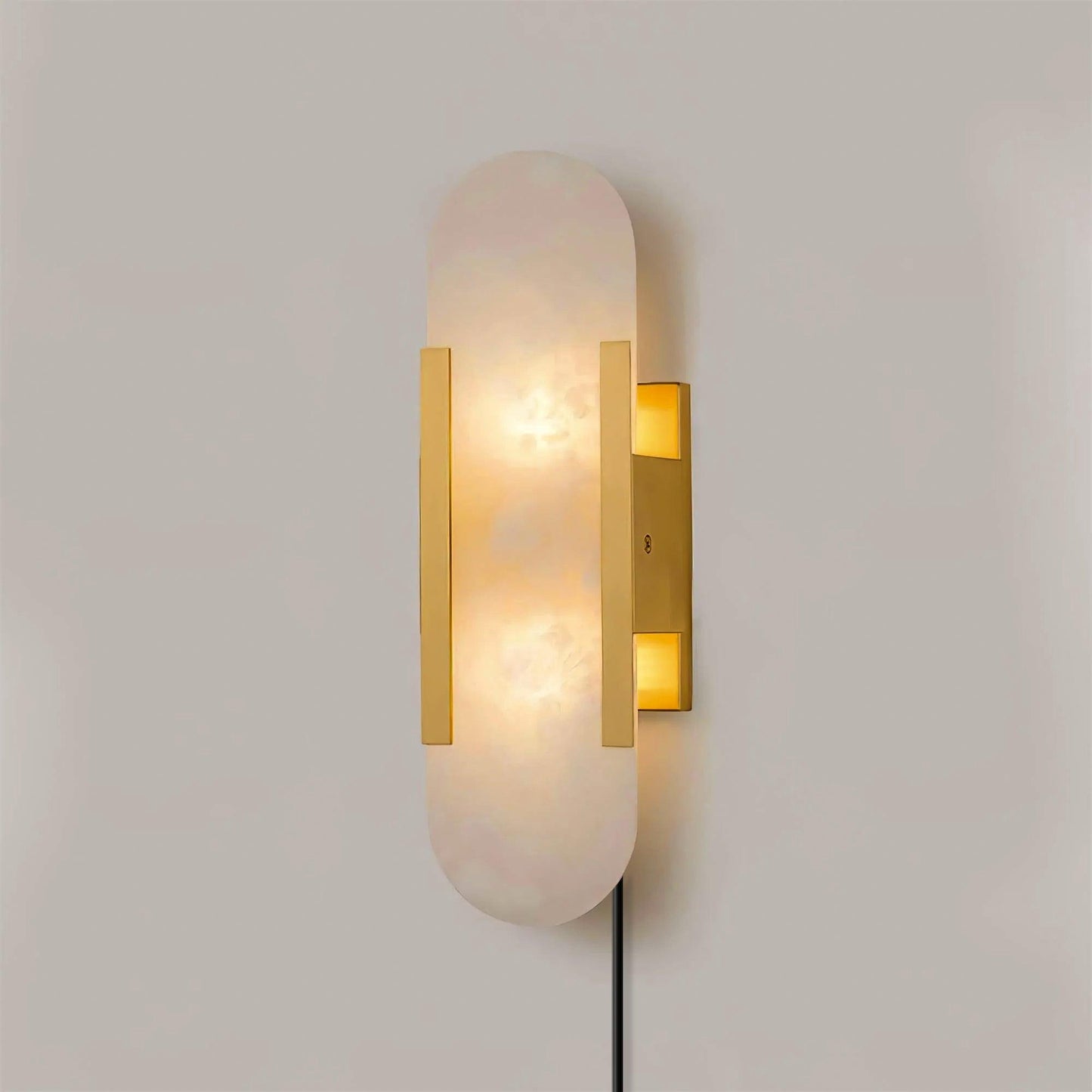 Melange Elongated Alabaster Plug-in Wall Lamp