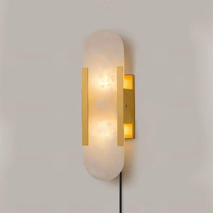 Melange Elongated Alabaster Plug-in Wall Lamp