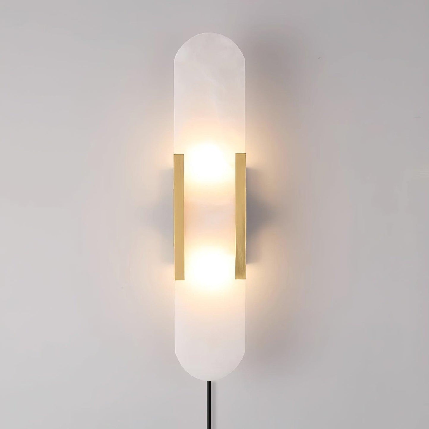 Melange Elongated Alabaster Plug-in Wall Lamp