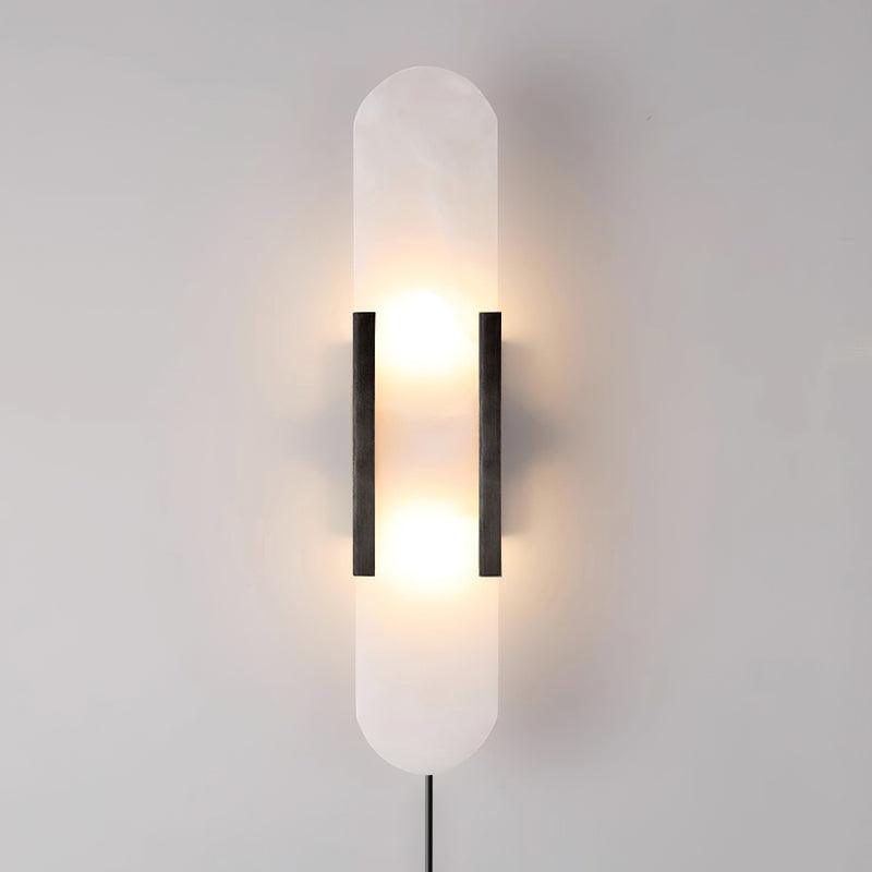 Melange Elongated Alabaster Plug-in Wall Lamp