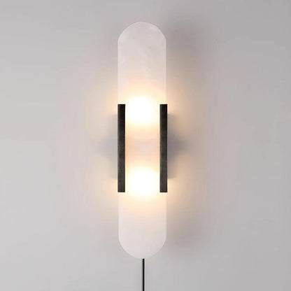 Melange Elongated Alabaster Plug-in Wall Lamp