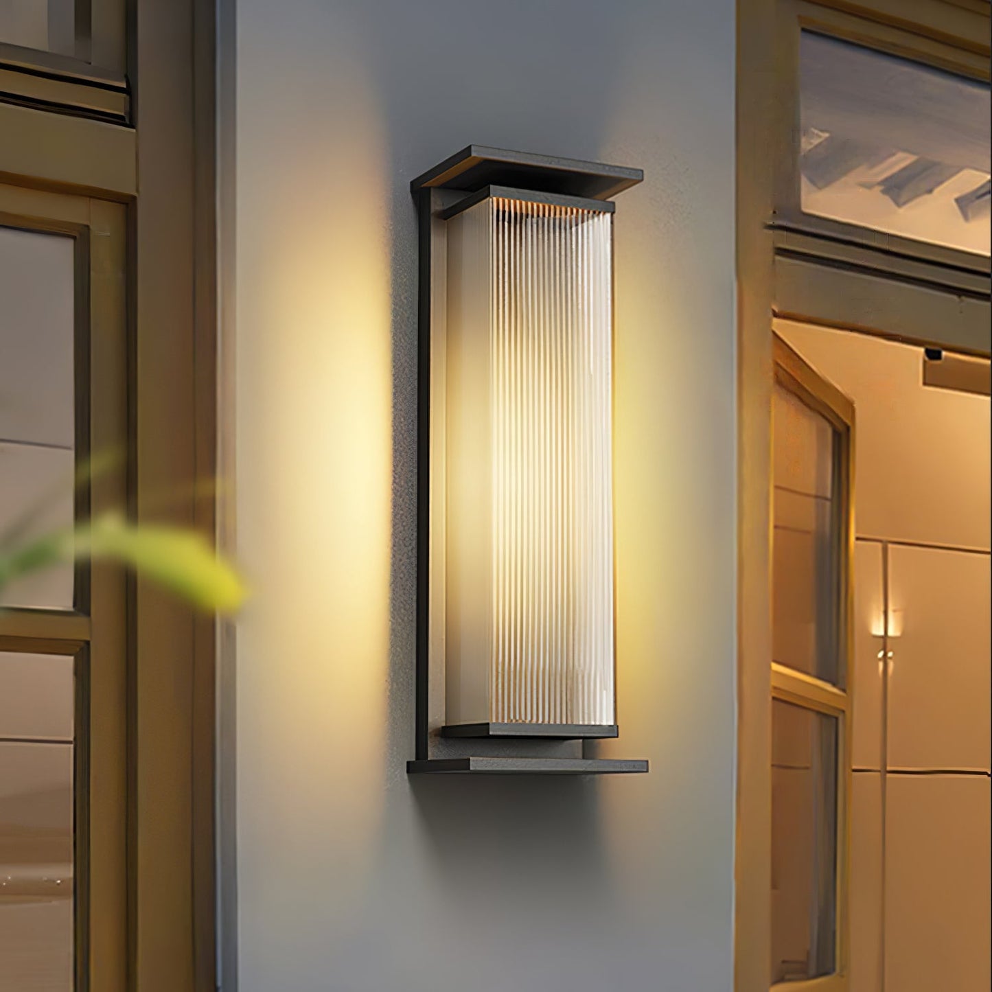Rectangular Box Solar Outdoor Wall Lamp
