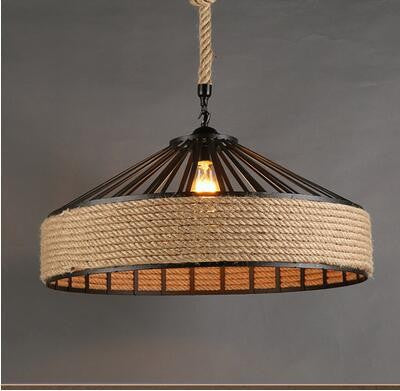 American Country Hemp Rope Pendant Light