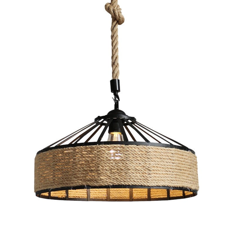 American Country Hemp Rope Pendant Light