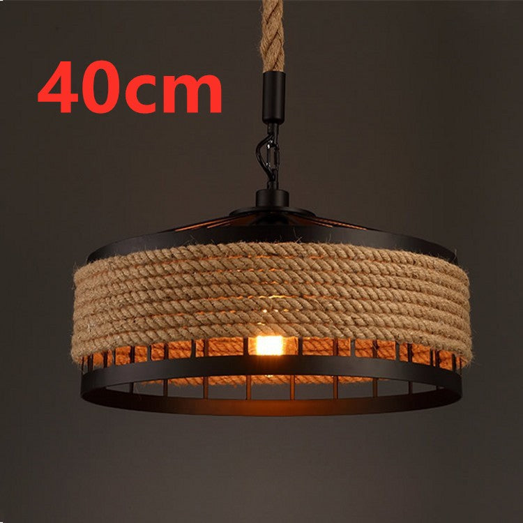 American Country Hemp Rope Pendant Light