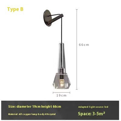 Copper Luxury Crystal Wall Lamp