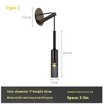 Copper Luxury Crystal Wall Lamp