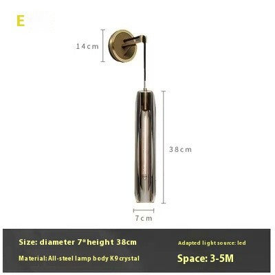 Copper Luxury Crystal Wall Lamp