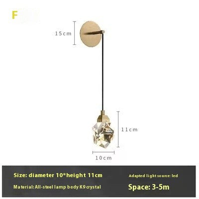 Copper Luxury Crystal Wall Lamp