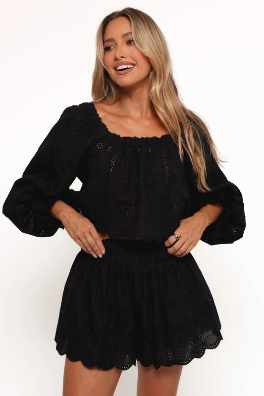 Embroidered Crop Top & Skirt Set