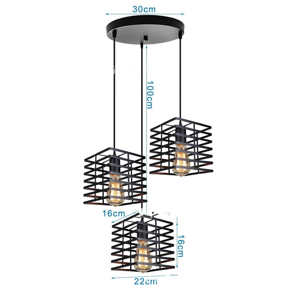 European Post-Modern 3D Iron Chandelier