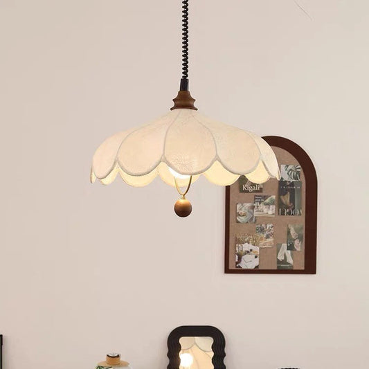 French Retro Cream-Style Retractable Chandelier