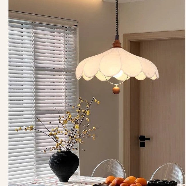 French Retro Cream-Style Retractable Chandelier