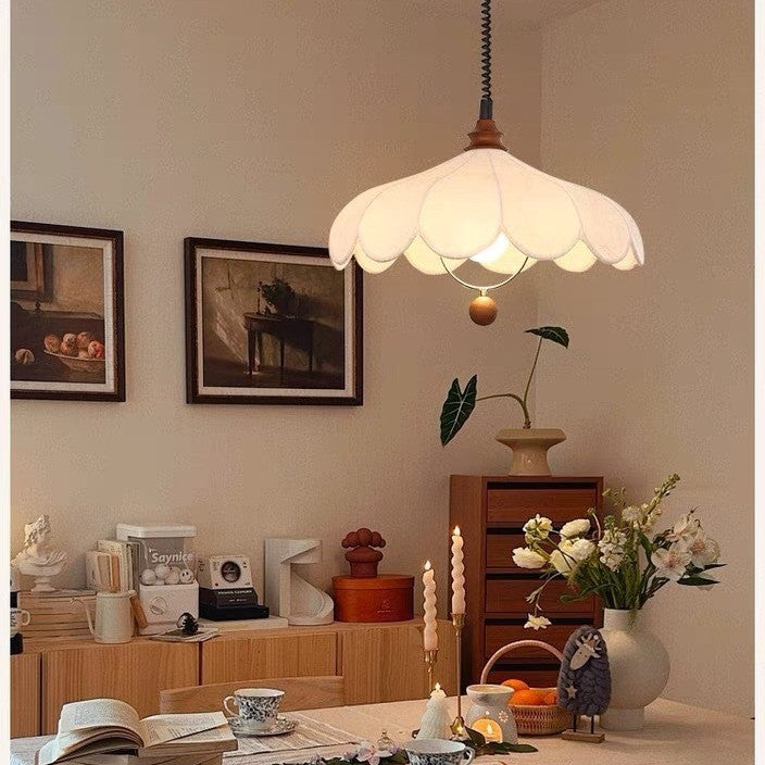 French Retro Cream-Style Retractable Chandelier