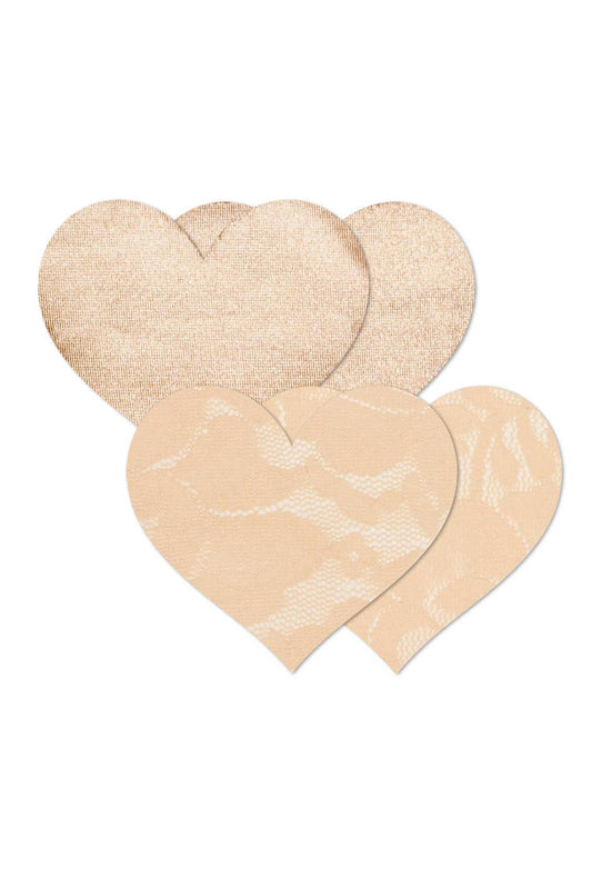 Heart-Shaped Lace & Satin Nipple Covers