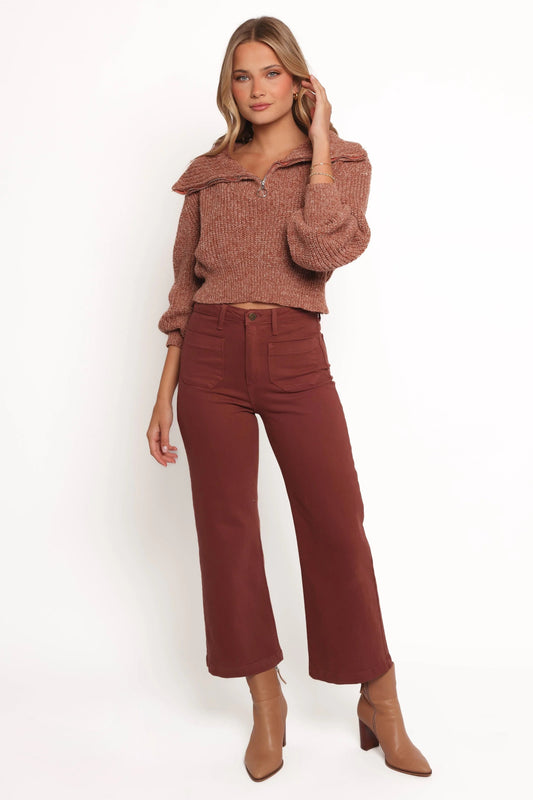 High-Rise Cropped Wide-Leg Jeans