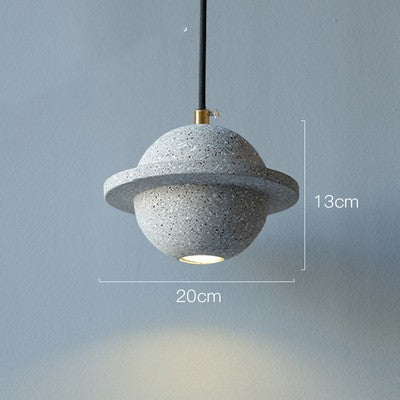 Modern Marble-Effect Planet Pendant