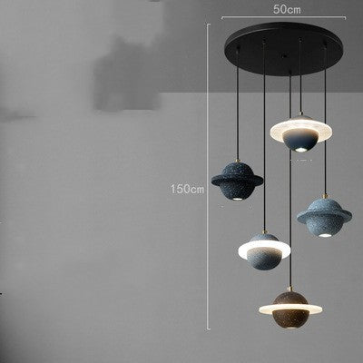 Modern Marble-Effect Planet Pendant