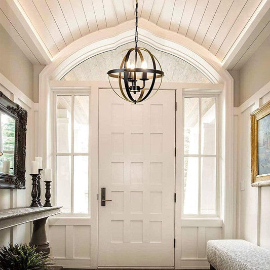 Retro Industrial Wrought Iron Multi-Head Pendant