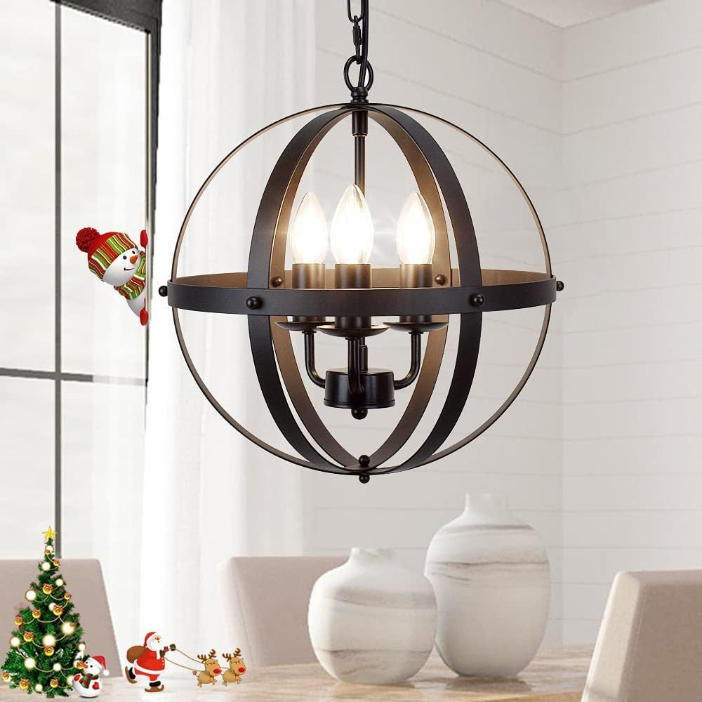 Retro Industrial Wrought Iron Multi-Head Pendant