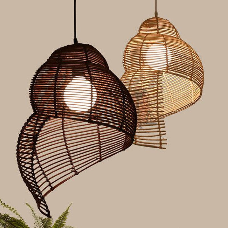 Snail Rattan Pendant Light