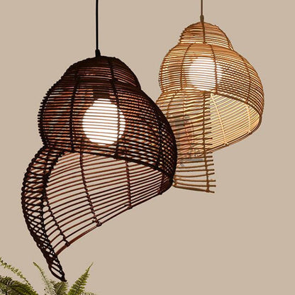Snail Rattan Pendant Light