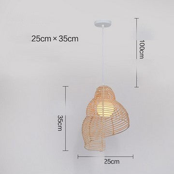 Snail Rattan Pendant Light