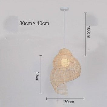 Snail Rattan Pendant Light