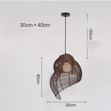 Snail Rattan Pendant Light