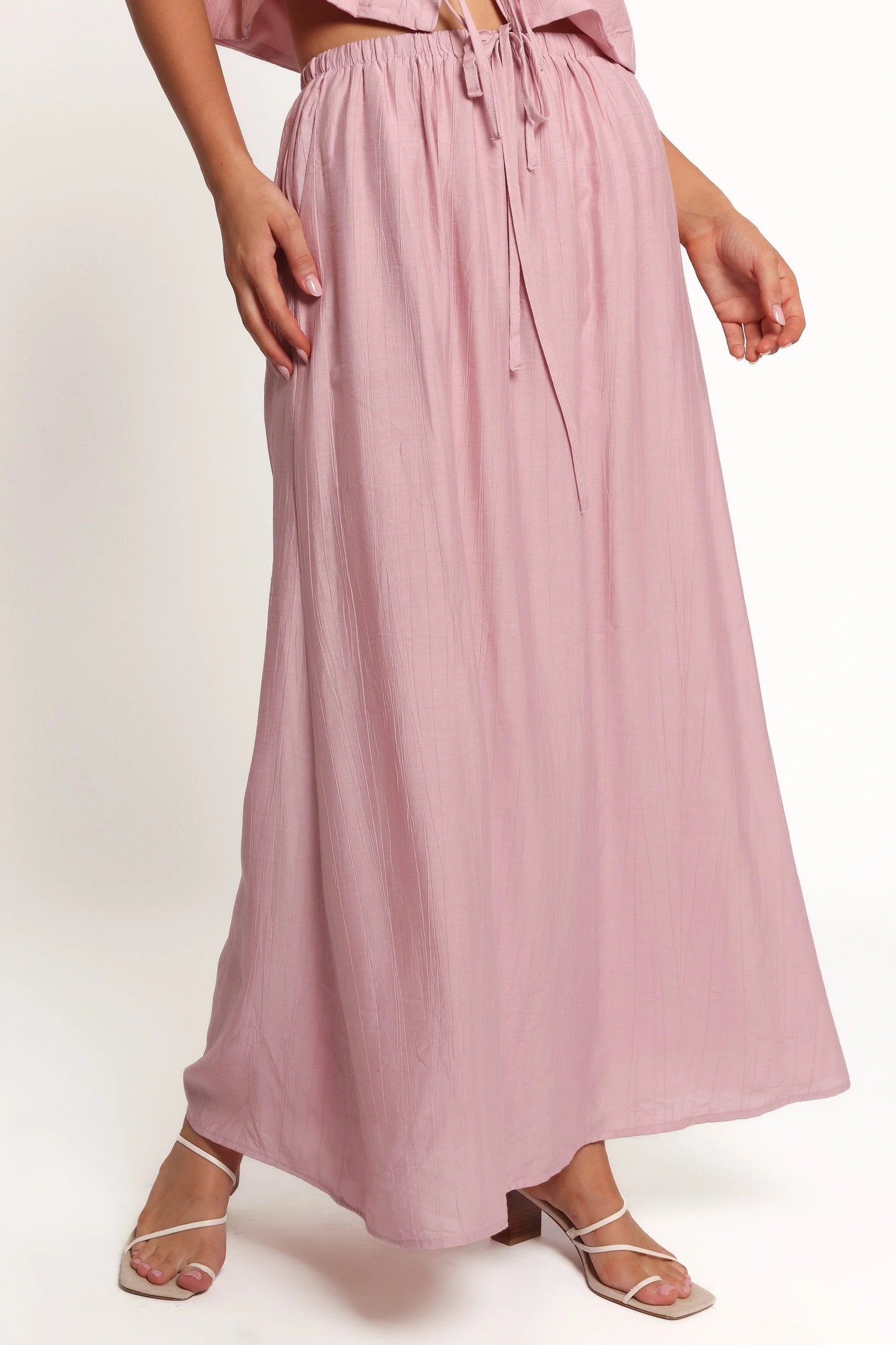 Tie-Front Crop Top & Maxi Skirt Set