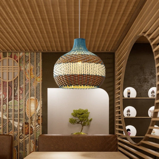 Vine-Woven Pastoral Pendant Lamp